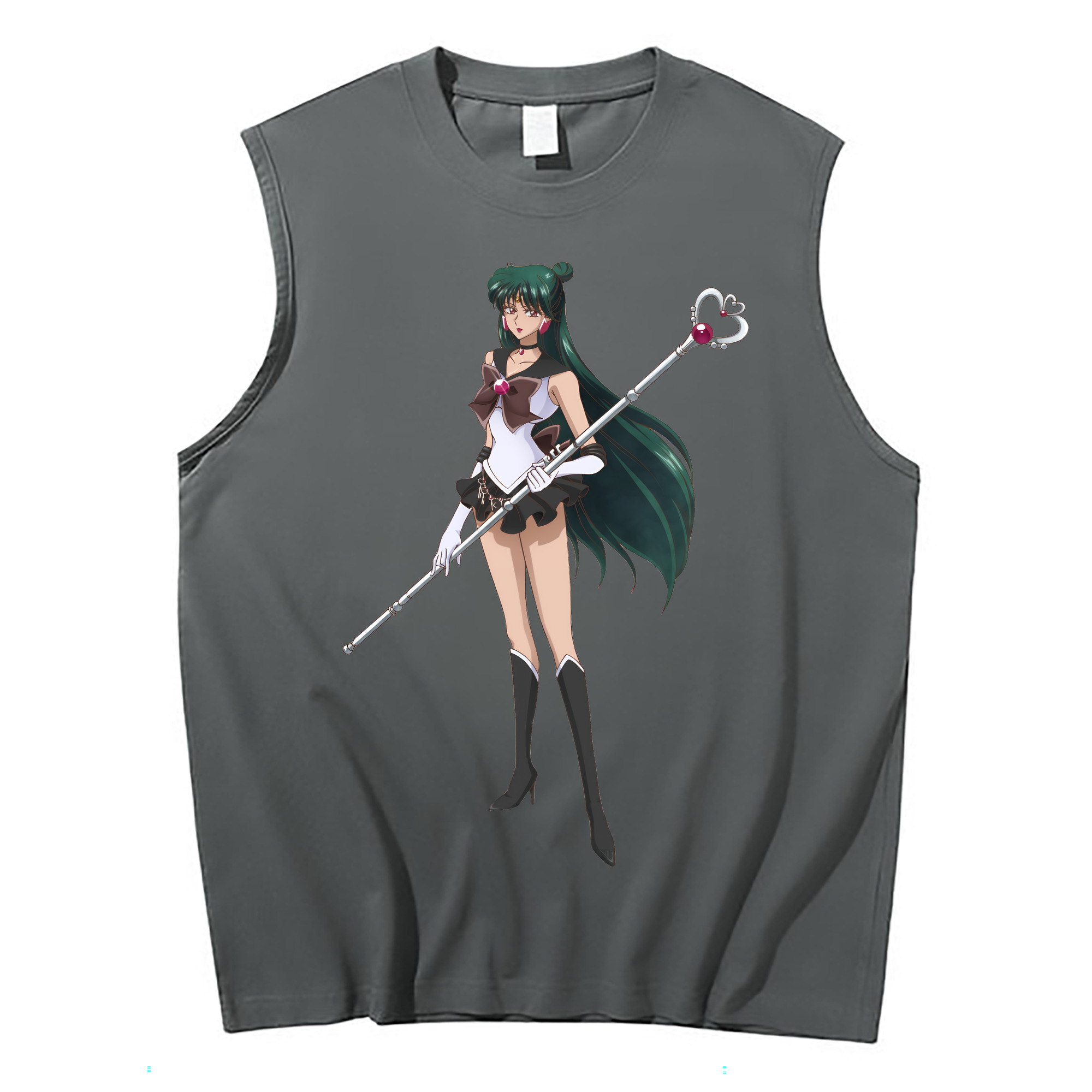 （画像用） 美少女戦士セーラームーン 冥王せつな Sailor Moon Meiou Setsuna コットン100％タンクトップ（フロントプリント）